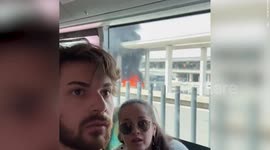 Bus on fire at Charles De Gaulle airport sends smoke billowing into the air