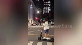 Girl crashes into pedestrian while trying out hired e-scooter