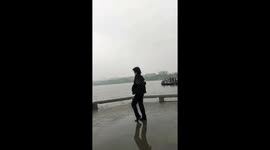 Michael Jackson impersonator's slip-up sees him moonwalk straight into river