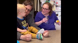 Baby boy starts crying after parents' gender reveal idea turns into an overflowing mess