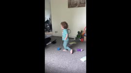 Toddler playfully and repeatedly hits daddy right in the face *Parenthood Struggles*