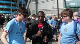 Manchester City fans test their football knowledge with a game of trivia tennis