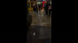 Cardiff bouncer pushes drunk me never of the public over then proceeds to threaten to stamp on his head