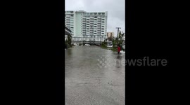 Typhoon Mawar floods roads in Guam