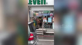 Angry bodybuilder channels Hulk as he trashes 7-Eleven store over chicken snack in Taiwan