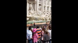 TREVI FOUNTAIN in Rome, Italy gets attacked by Climate Change activists