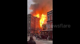 Australia: Massive Fire Engulfs Multi-Story Building Near Central Station In Sydney