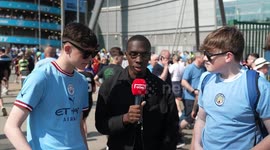 Manchester City fans test their football knowledge with a game of trivia tennis