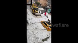 Spain: Heavy Rain And Hail Flood Streets In Sant Hilari Sacalm, Catalonia 4