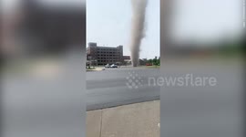 Amazing footage shows moment large dust devil span through residential area in Maryland