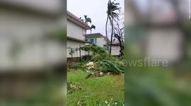 Power out and trees down after Typhoon Mawar sweeps across Guam