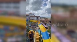 Park-goers thrown off doughnut ring in waterpark slide fail in Malaysia