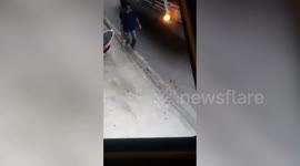 'Drug-addled' local who 'heard voices in his head' arrested after rampaging on streets wielding 32-inch knife