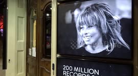 First floral tributes to Tina Turner outside London's Aldwych Theatre on the night the music legend died in Switzerland