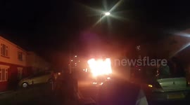 Ely riots, Cardiff: Moment car gets flipped over and set on fire by youths