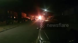 Ely Riots, Cardiff – 22nd May 2023 - Upturned Car On Fire
