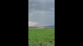 Landspout Near St Ignatius Damages Barn