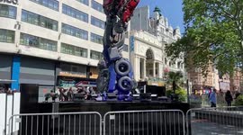 Huge Transformers appear in Leicester Square ahead of film premiere