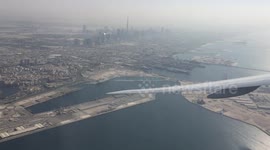 Ariel view of Dubai (UAE) City from Emirates flight take over