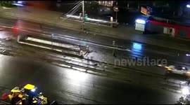 Mercedes crashes into underground passage in Chelyabinsk, Russia