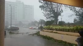 Guam: Footage Of Violent Winds Lashing Resort Area During Typhoon Mawar Onslaught
