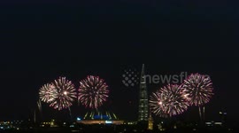 Opening of the International Peter's festival of fireworks in St Petersburg, Russia