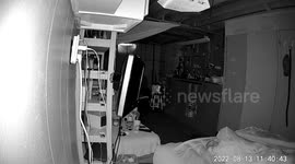 Security Cam Footage of a Pulsating Light Appearing Out Of Nowhere.