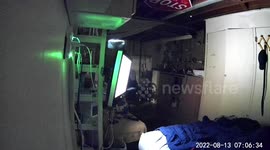 This video shows unexplained rapidly flashing bright lights captured by a security camera