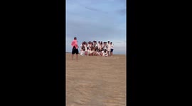 Dog Crashes Group Picture