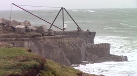 Storm Jonas hits Red Crane at Portland Bill