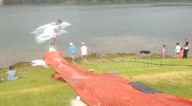 Epic slip and slide in Australia