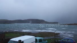 Storm Gertrude lashes Scottish coast
