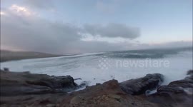 Storm Gertrude hits Donegal, Ireland with strong winds
