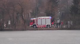 Rescue from icy lake