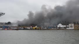 BLAZE AT COWES WORKSHOP ON THE ISLE OF WIGHT