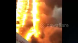 Huge fire at hotel in China