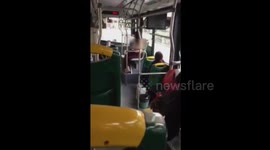 Girl takes off all her clothes on the bus in China