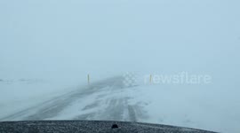 Ice road in Iceland looks like a terrifying driving experience