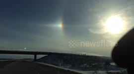 Beautiful 'Sun Dog' appears over North Dakota, USA