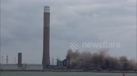 Power station buildings demolished in Kent, UK