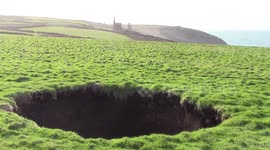 Mineshaft sinkhole in Cornwall