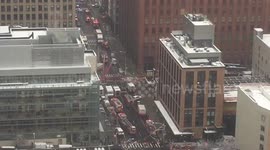 Collapsed NYC crane seen from above