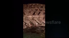 Earthquake knocks over Taiwan apartment complex