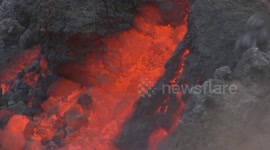 Volcano lava flow