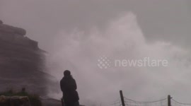 Storm Imogen bring strong winds to Cornwall coast