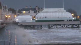 Waves lash coast of Somerset as Storm Imogen hits UK