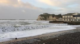 Storm Imogen's choppy seas seen in slow motion