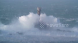 Huge waves batter coast of Cornwall as full force of Storm Imogen hits