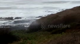Storm Imogen. Backwards waterfall