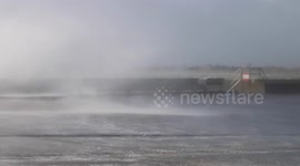 Waves spray across Portsmouth seafront as Storm Imogen hits